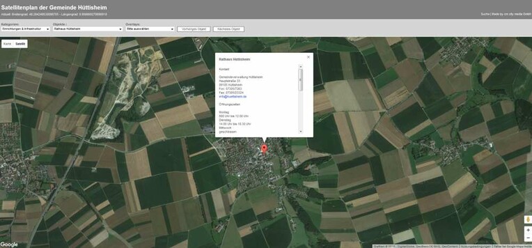 Satellitenplan der Gemeinde Hüttisheim